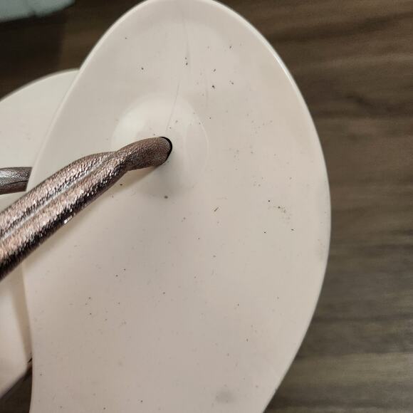 MELISSA‎ Rubber Sandals 7 Metallic Shimmer Beach Minimalist Coastal - Picture 7 of 7